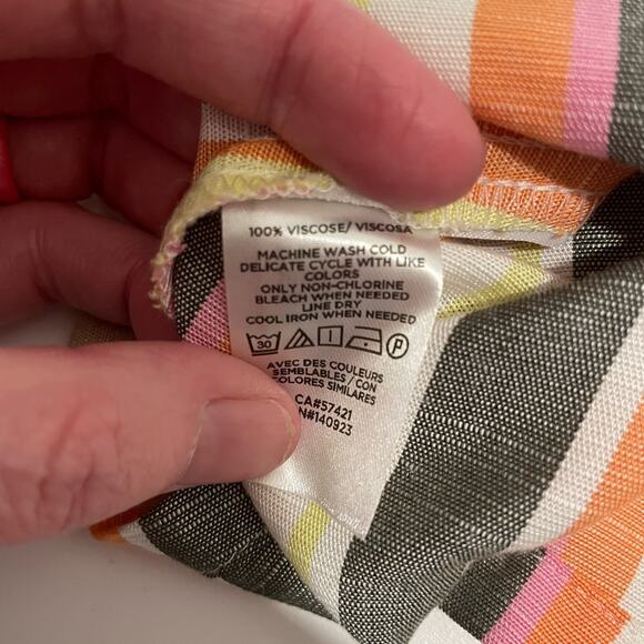 Loft Brand Petite 6 6P Stiped Midi Button Front Dress Midi Length Cap Sleeves - Picture 4 of 5